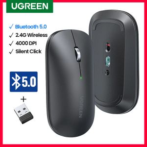 Muizen ugreen muis draadloze bluetooth 5.0 2.4G dubbele modus muis 4000 dpi stille muizen voor boek pc -tablet laptop muis