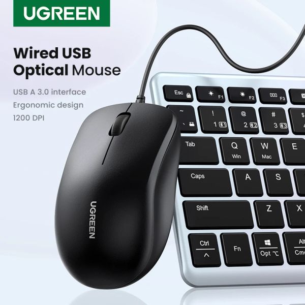 Souris Souris filaire USB UGREEN au design ergonomique 1200 DPI 3 boutons pour ordinateurs portables et PC