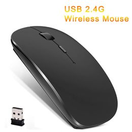 Muizen Ultradunne draadloze muis 2,4GHz optische muis 1600DPI Gamer Office stille muis ergonomisch ontworpen muis met USB-ontvanger geschikt voor PC laptops 231101