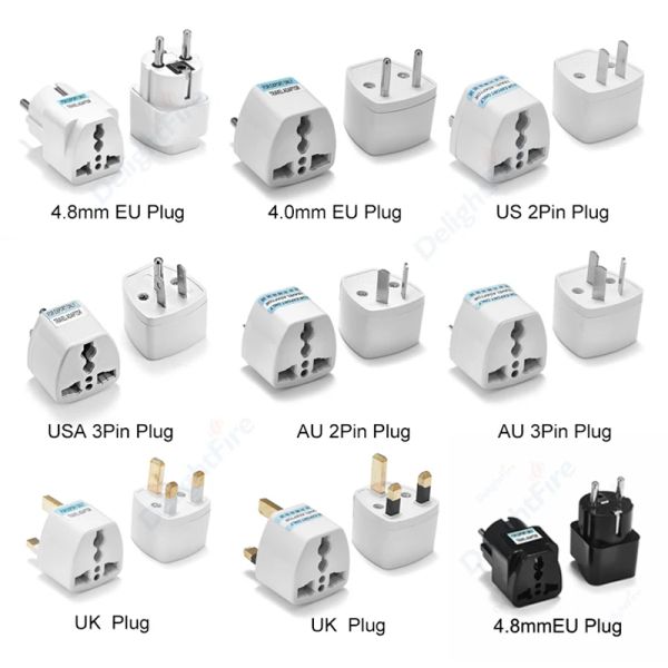 Mice US para el adaptador de enchufe de la UE Corea Kr Europea a América China Canadá del Reino Unido Au Adaptador de Viaje Universal Convertidor de AC Converter