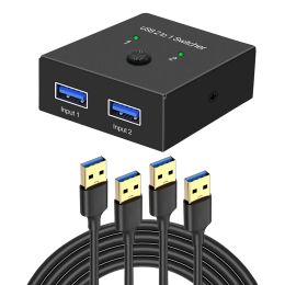 MICE USB 3.0 Switch Selector, Dacimora 2 in 1 uit USB Switcher voor 2 computers delen 1 USB -apparaten zoals printerscanner Mouse keybo