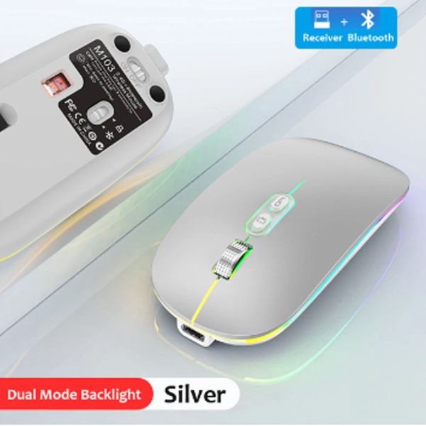 Souris USB Bluetooth portable Mini souris sans fil pour Macbook Air Pro 11 12 13 14 15 16 pouces 2020 2021 Samsung Galaxy Tab S7 S8 ordinateur portable