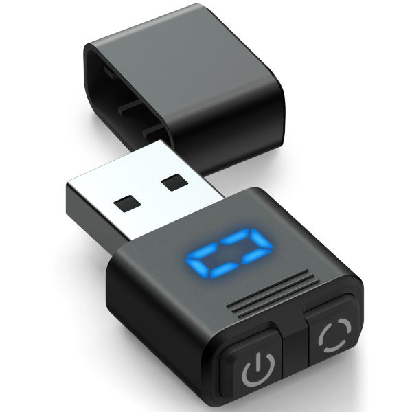 Souris USB Mouse Jiggler Minuscule souris indétectable avec mode séparé et boutons marche/arrêt, affichage numérique et protection