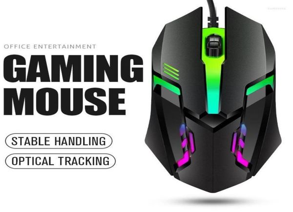 Souris USB filaire souris de jeu RGB 4 couleurs lumière LED 1200 DPI ordinateur 3D bouton antidérapant rouleau Gamer Mose pour bureau à domicile maison 226673441