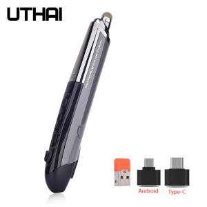 MICE UTHAI DB10 NOUVEAU, 3RD GÉNÉRATION, 4e génération Pen Souris Wireless Handwriting Laser Pen Mouse Personality 2.4G souris