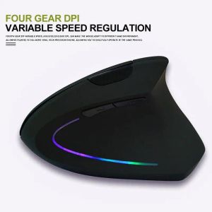 Souris verticale 2.4G sans fil, souris ergonomique de jeu, 1600DPI, USB, Rechargeable/batterie, fournitures informatiques, Cool Shark Fin