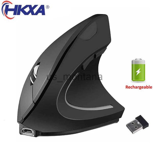 Ratones Vertical Ergonómico Gaming Mouse Inalámbrico Recargable Gamer Mause Kit Óptico 24G Ratón Computadora PC Computadora portátil Escritorio USB Ratones J230606