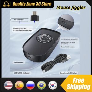 Souris virtuelle de souris virtuelle Simulatrice de mouvement de souris automatique avec bouton 5V 1A Jiggler de souris USB sans fil filaire pour un éveil informatique