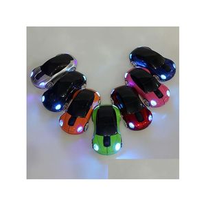 Souris sans fil 2,4 GHz souris de voiture 3D optique sport forme récepteur USB pour PC portable livraison directe ordinateurs réseau claviers entrées Dhuyz