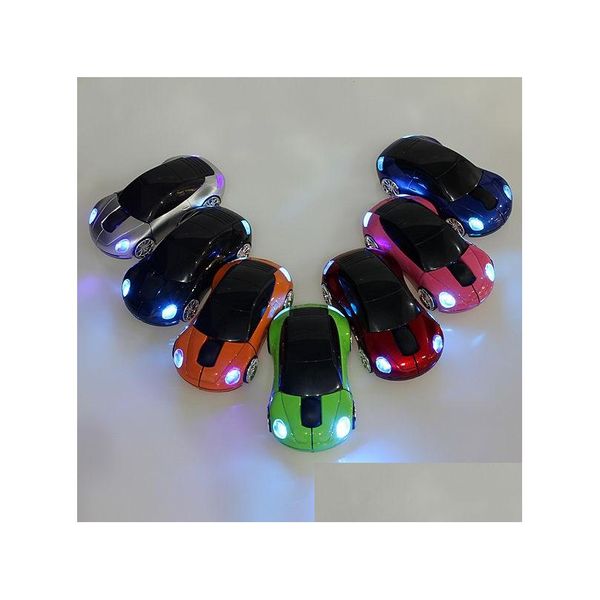 Souris sans fil 2,4 GHz souris de voiture 3D optique sport forme récepteur USB pour PC portable livraison directe ordinateurs réseau claviers entrées Dhgwb