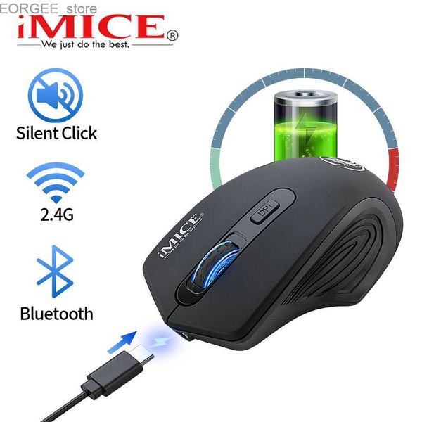 Mate Wireless Bluetooth Mouse Cargando para el mouse de juegos portátiles PC de ratón USB ergonómicamente silencioso Y240407