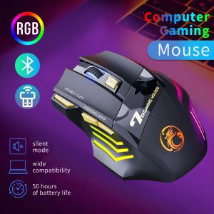 Souris souris Bluetooth sans fil pour ordinateur portable portable de jeu portable Mause silencieuse de jeu de rétroéclairage ergonomique RVB pour PC