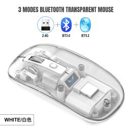 Souris sans fil Bluetooth souris portable rechargeable transparente souris pour ordinateur portable IPad tablette ordinateur portable téléphone portable bureau souris de jeu