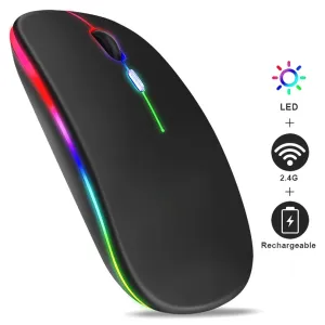 Souris sans fil Bluetooth souris RGB souris rechargeable sans fil ordinateur Mause LED rétro-éclairé ergonomique souris de jeu pour ordinateur portable PC portable