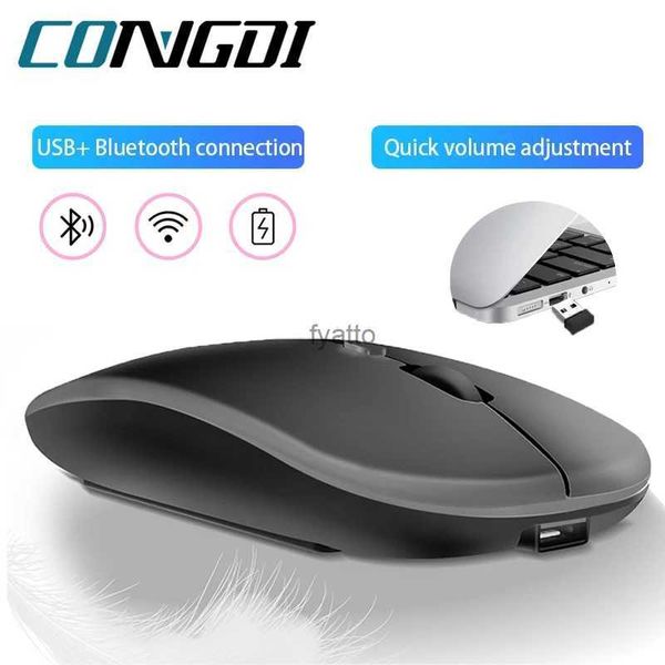 Souris souris sans fil Bluetooth Compatible Gaming Mouse avec récepteur USB 2,4 GHz adapté à la tablette PC MacBook Mause Gamer H240407