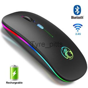 Souris sans fil souris Bluetooth souris sans fil souris d'ordinateur RGB Rechargeable ergonomique LED rétro-éclairé Mause souris silencieuse pour ordinateur portable PC X0807