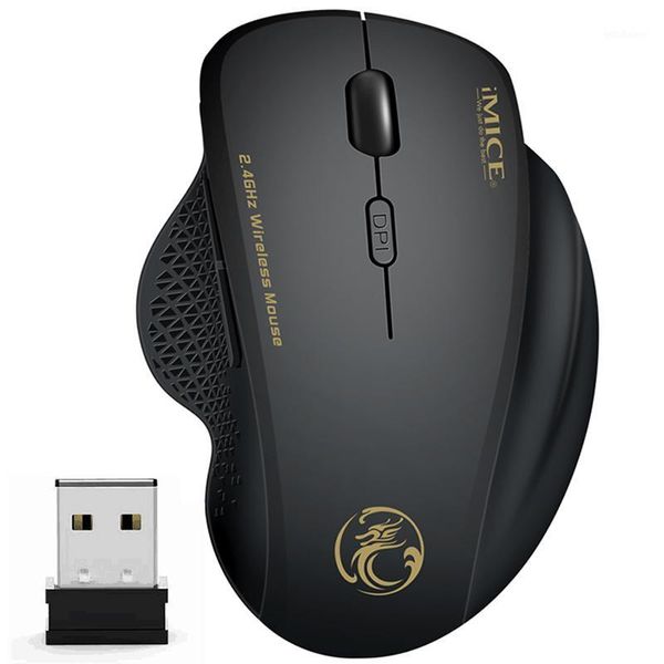 Ratones Ratón inalámbrico Ergonómico Computadora PC Óptico Mause con receptor USB 6 botones 2.4Ghz 1600 DPI para computadora portátil1