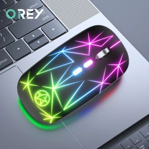 Muizen Draadloze Muis RGB Oplaadbare Muis Draadloze Computer Stille Mause Backlit Magische Ergonomische Gaming Muis Voor Laptop PC Gamer