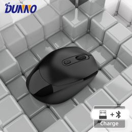 Ratones inalámbricos con recarga, ratón silencioso para ordenador, portátil, tableta, iPad, teléfono móvil, Bluetooth, compatible con oficina, trabajo, Gameing