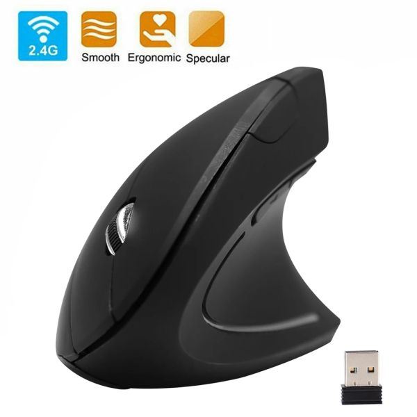 Ratones inalámbricos, ratón Vertical para juegos, ratón USB para ordenador, ratón ergonómico de escritorio Vertical de 1600 DPI para PC, portátil, oficina y hogar