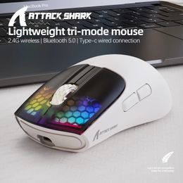 Souris X5 RGB Tri Mode Souris de jeu sans fil 4000 DPI Léger Type C Filaire 2 4G BT5 0 6 Bouton 300MAH MiniMice 231216