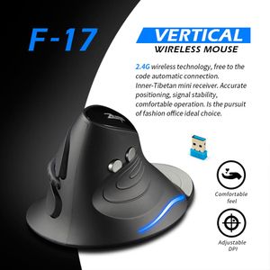 Souris ZELOTES souris de jeu sans fil souris verticale 2.4G 6 touches souris optique ergonomique 2400DPI souris d'alimentation par batterie pour ordinateur portable F17