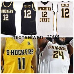 Mich28 ita State Shockers College Basketball Jersey 0 Rashard Kelly 23 Fred VanVleet 0 Dexter Dennis 1 Markis McDuffie Custom Stitched