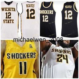 Mich28 ita State Shockers College Basketball Jersey 10 Erik Stevenson 11 Eli Farrakhan 12 Morris Udeze 14 Jacob Herrs cousu sur mesure