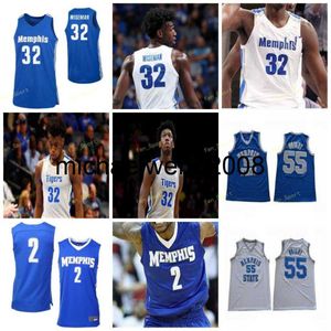 Mich28 Memps Tigers College Basketball Jersey 0 DJ Jeffries 1 Tyler Harris 10 Damion Baugh 11 Lester Quinones Hommes Femmes Jeunes Cousu sur mesure