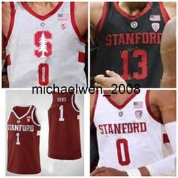 Mich28 NCAA College Stanford Cardinal Basketball Jersey 11 Jaiden Delaire 12 Keenan Fitzmorris 13 Oscar Da Silva 14 Marcus Sheffield Personnalisé