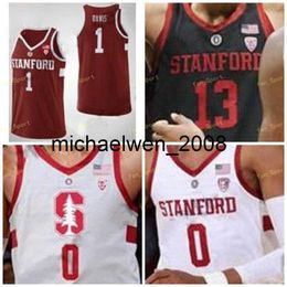 Mich28 NCAA College Stanford Cardinal Basketball Jersey 15 Rodney Herenton 20 Josh Sharma 23 Cormac Ryan 24 Sam Beskind cousu sur mesure