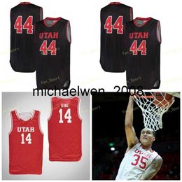 Mich28 NCAA College Utah Utes basketbalshirt 35 Kyle Kuzma 44 Keith Van Horn 0 Naseem Gaskin 1 Charles Jones Jr. op maat gestikt