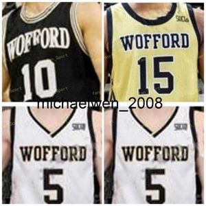 Mich28 NCAA College Wofford Terriers Basketball Jersey 25 Messiah Jones 31 Donovan Thème-Amour 33 Cameron Jackson 50 Matthew Pegram Cousu sur mesure