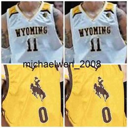 Mich28 NCAA College Wyoming Cowboys Maillot de basket-ball 14 Austin Mueller 22 Kenny Foster 23 Kwane Marble II cousu sur mesure