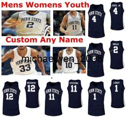 Mich28 Penn State Nittany Lions College-Basketballtrikot 22 Grant Hazle 23 Josh Reaves 24 Mike Watkins 33 Beattie Damen Jugend individuell genäht