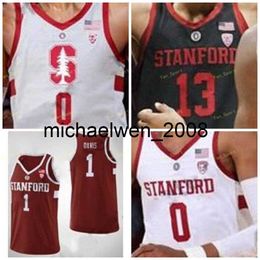 Mich28 Stanford Cardinal College basketbalshirt 11 Jaiden Delaire 12 Keenan Fitzmorris 13 Oscar Da Silva 14 Marcus Sheffield op maat gestikt