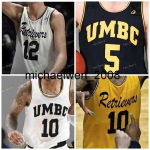 Maillot de basket-ball universitaire Mich28 UMBC Retrievers 5 Jack Schwietz 11 R.J. Eytle-Rock 12 Horvath 13 Joe Sherburne 15 Jose Placer Cousu sur mesure