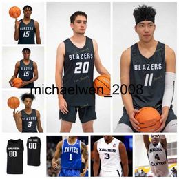 Mich28 Xavier Musketeers College Basketball Jersey 11 Bryce Moore Keonte Kennedy 12 Dontarius James 13 Naji Marshall Femmes Jeunes cousu sur mesure