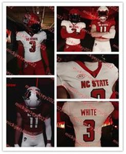 Michael Allen 2023 NC State Jersey 97 Noah Potter 42 Torren Wright 11 Juice Vereen 44 Brandon Cleveland NC State Wolfpack voetbalshirts Custom gestikte herenjongeren Jeugd op maat