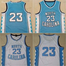 Michael College Basketball Jersey Caroline du Nord Tar Heels 23 Blue White Jerseys Ed S
