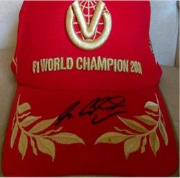 Michael Schumacher Red Firmado Sign Signatured Cap Hats Tamaño ajustable Ajuste de talla ALL2514653