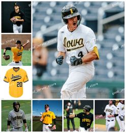 Michael Seegers Iowa Hawkeyes Baseball Jersey Raider Tello Brennen Dorighi Keaton Anthony Kyle Huckstorf Sam Hojnar Sam Petersen Coutume Cousted Iowa Jerseys