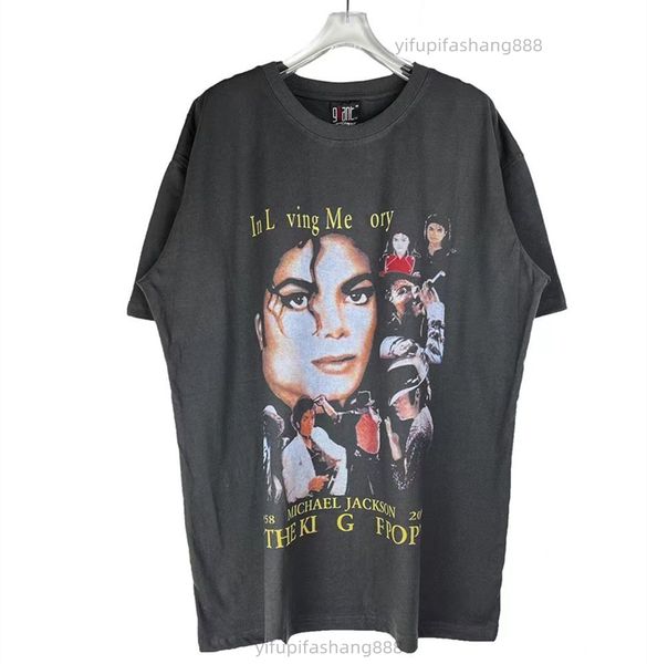 Edición de recuerdo de Michael camiseta diseñador hombres camiseta ess ropa de mujer camisa hellstar biebe hombre tops de manga corta camisetas banda de rock camiseta gráfica vintage manson