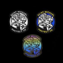 Michael St. Michael Morale Badge Aartsengel Reflective Hook en Loop Patch Saint Michael Bescherm ons tactische rugzakstickers