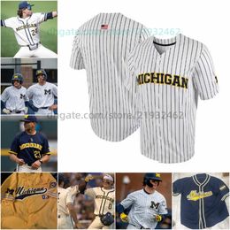 Michigan Baseball cousu Jersey Alfredo Velazquez Trevor Kilinski Chase Allen Bradley Navarro Cooper Mullens Charlie Denomme Ian Kennedy Ryan O'Rourke