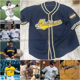 Jersey cucita da baseball del Michigan Joonsung Park Stephen Hrustich Mack Timbrook AJ Garcia Brandon Mann Ricky Kidd Jonathan Kim Wyatt Novara Will Rogers