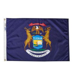 Drapeau du Michigan 150x90cm 3x5 pieds, impression en Polyester 100D, bannière et drapeaux d'impression numérique pour Club extérieur ou intérieur, Whole8815306