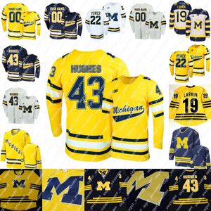 Maillot de hockey Michigan Woerines Adam Fantilli Luke Hughes Dylan Larkin Cam York Owen Power Zach Hyman Seamus Casey Rutger Mcgroarty Jacob Truscott Frank Nazar