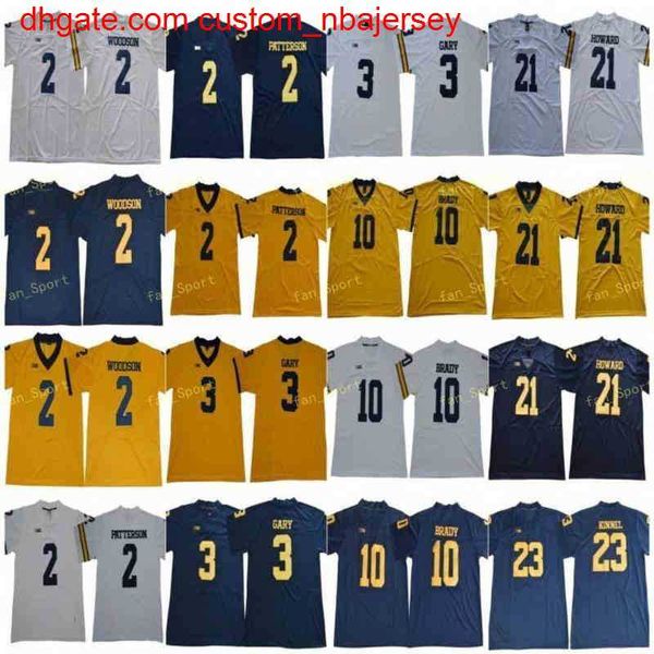 Michigan Wolverines 3 Rashan Gary 21 Desmond Howard 10 Tom Brady 4 Jim Harbaugh Shea Patterson Jabrill Peppers 150.ª camiseta de fútbol