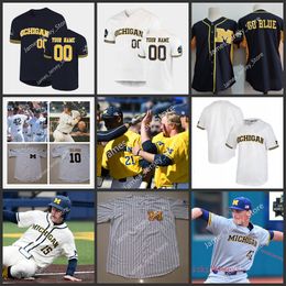 Michigan Wolverines College Baseball Jersey Barry Larkin ALEC RENNARD Jim Abbott Don Lund Bill Freehan Erik Bakich Miles Lewis Jord Brewer Jimmy Kerr Jesse Franklin